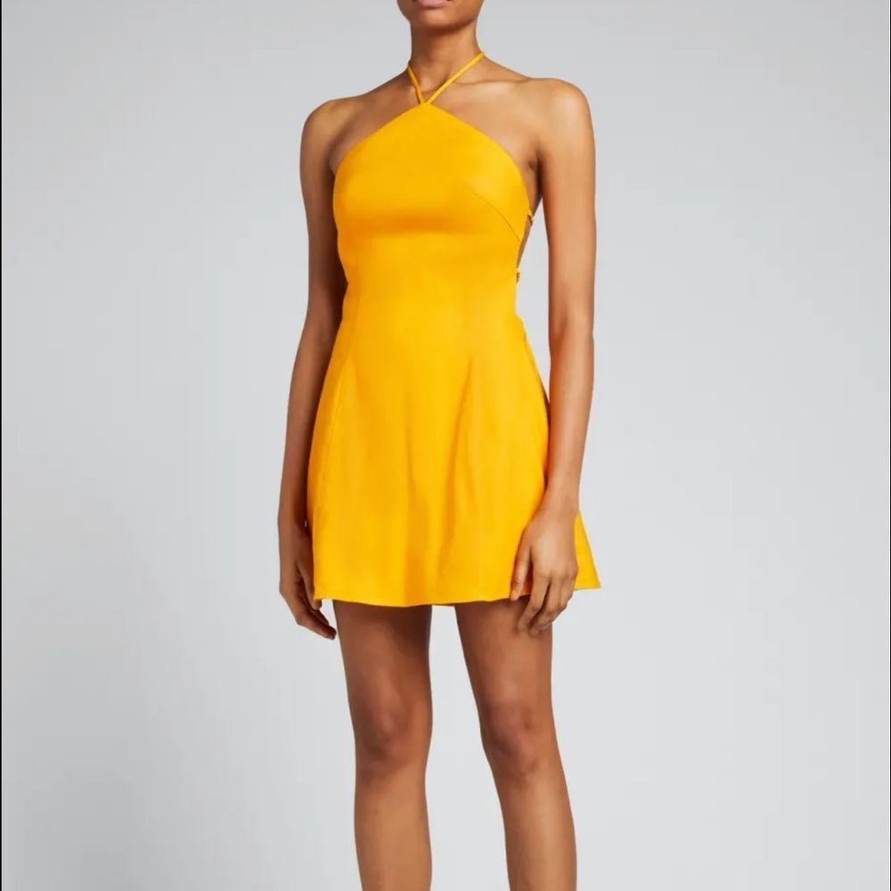 CULT GAIA  Orange Jordana Open-Back Mini Dress